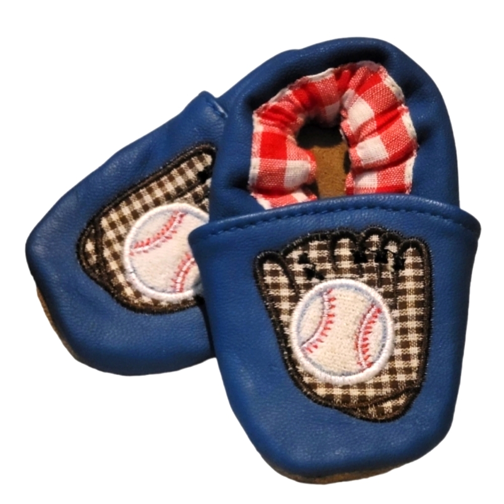 NIB| Robeez Sz 0-6m Baseball Baby Shoe 100% Leather